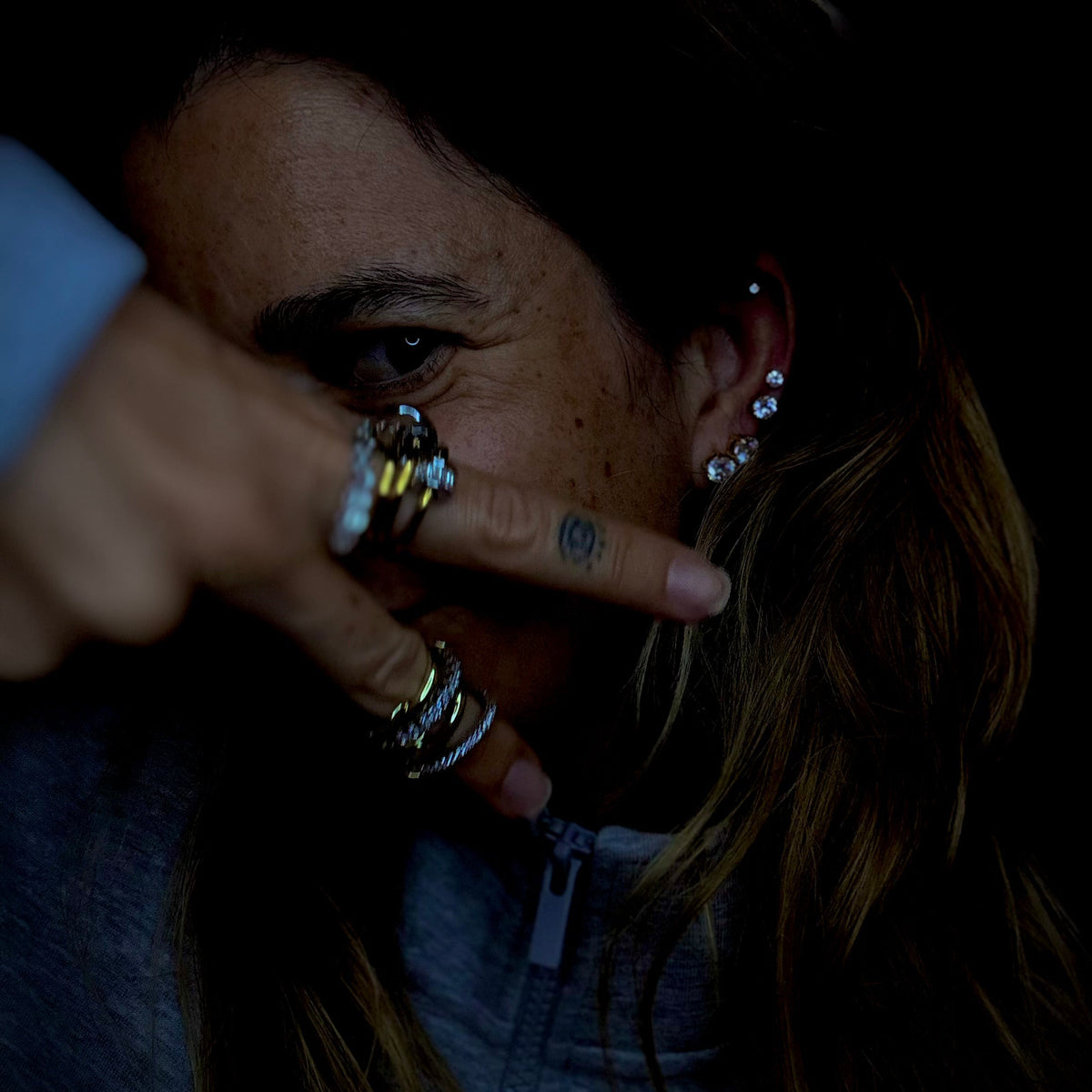 Pipa, stack de puces d'oreilles zircones