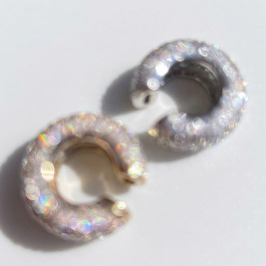 Bahia, ear cuff double niveau pavé de zircones – vue 1 – Fïve Paris