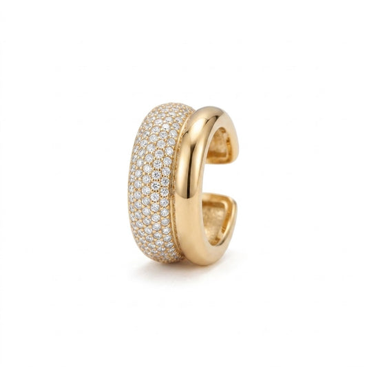 Bahia, ear cuff double niveau pavé de zircones – vue 2 – Fïve Paris