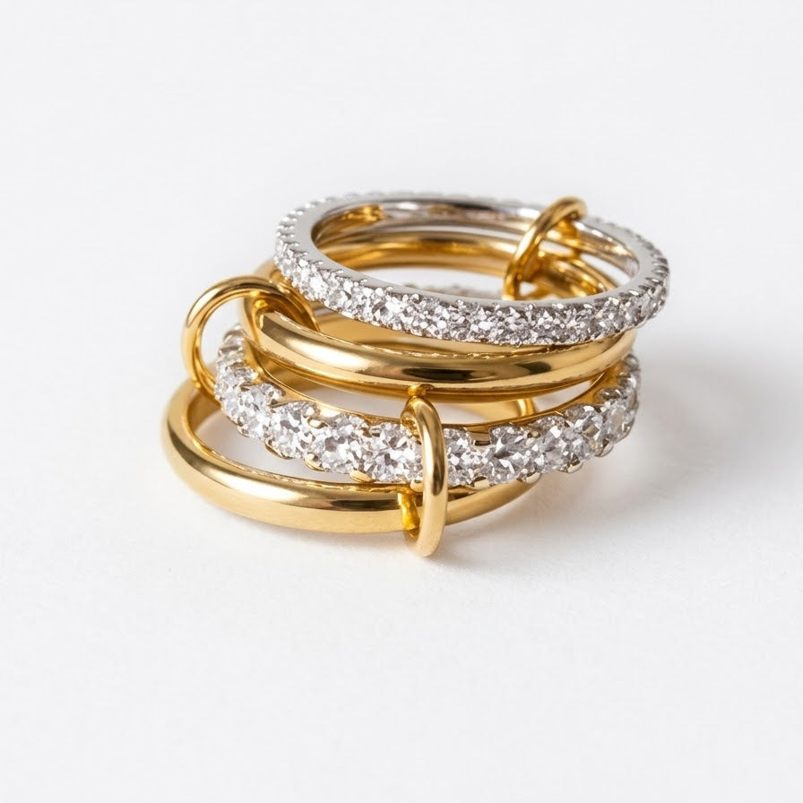 Frankie, bague anneaux superposés, acier inoxydable