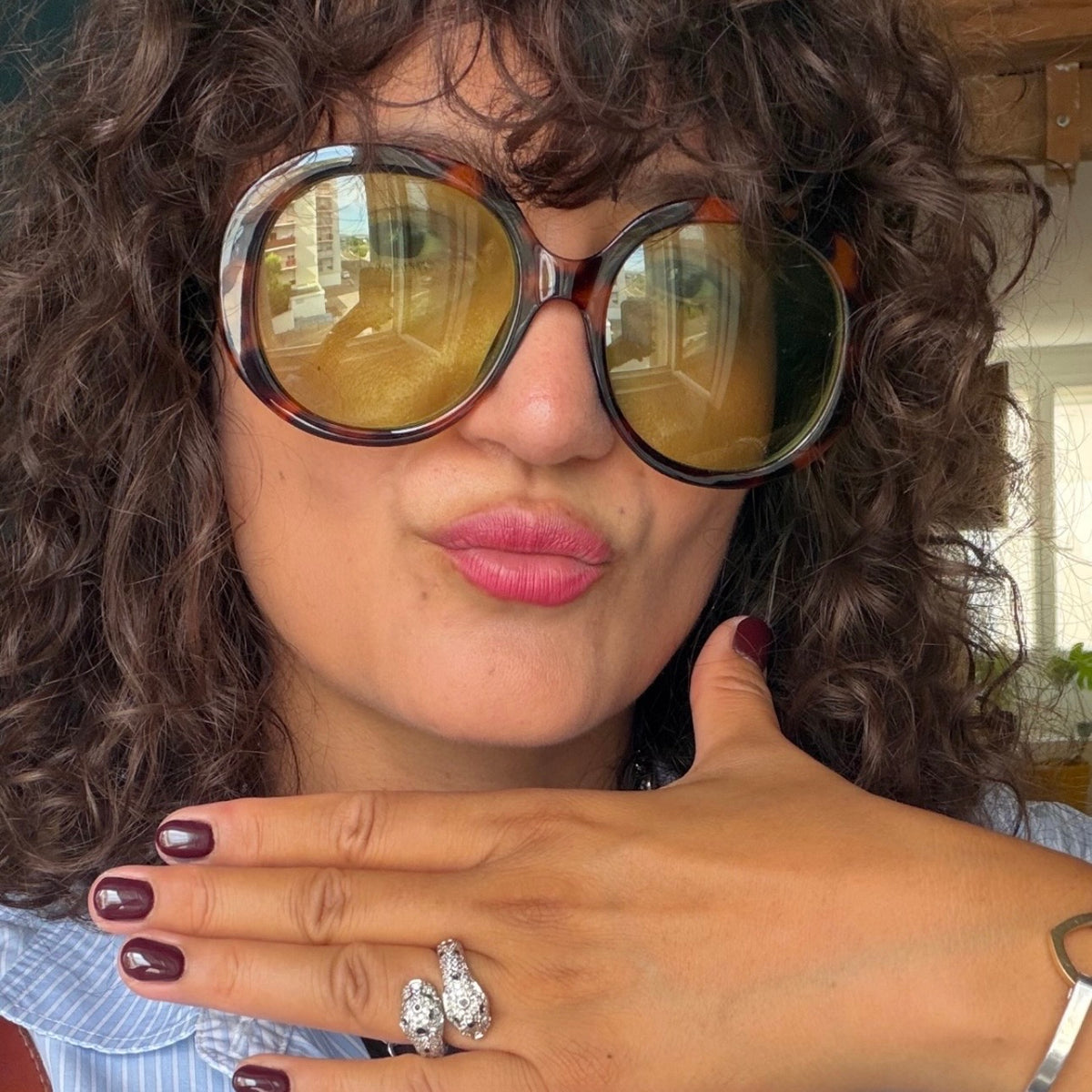 Gigi, bague panthère ajustable plaqué rhodium – détail – Fïve Paris