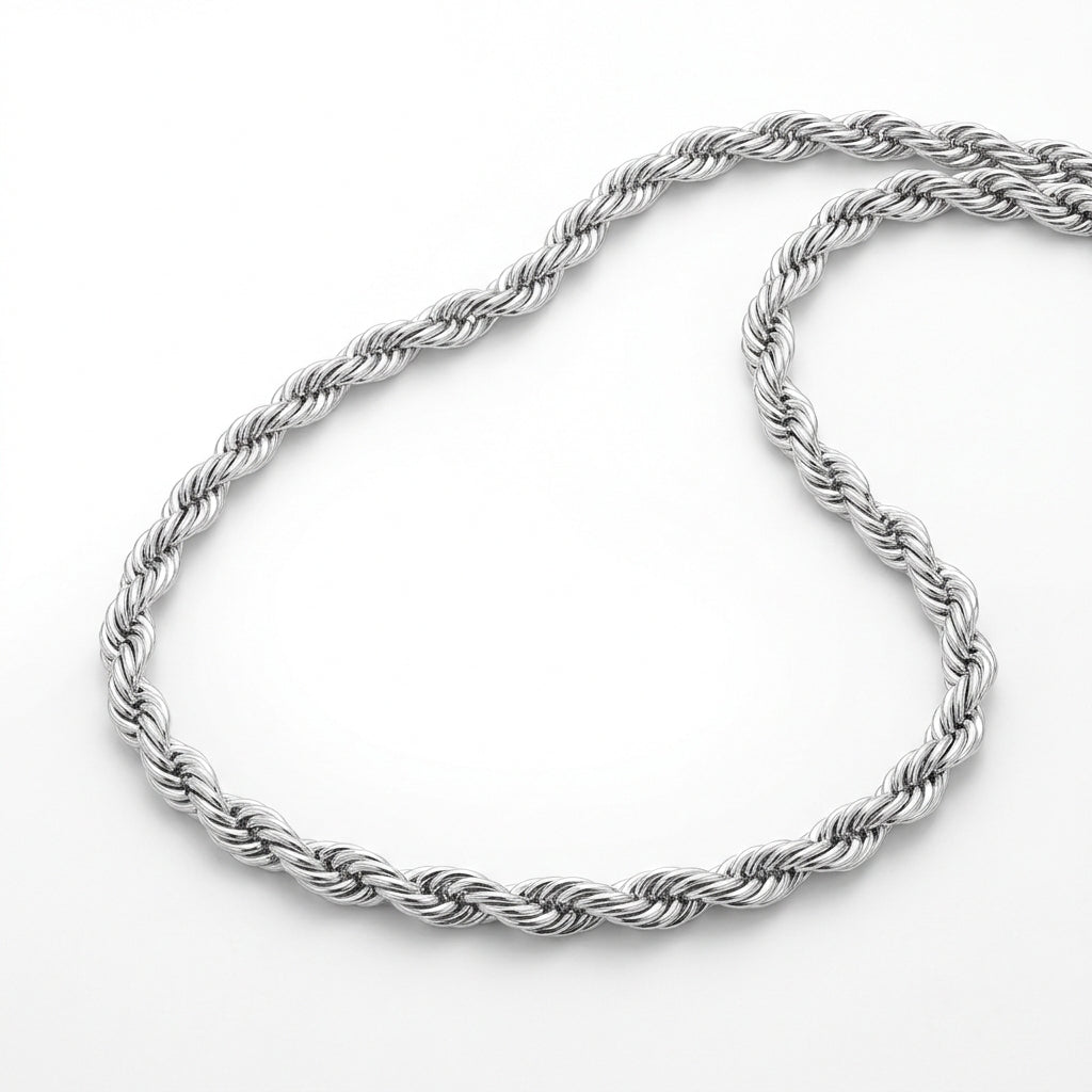 Lili, collier corde torsadée en acier inoxydable, 55 cm – vue 6 – Fïve Paris