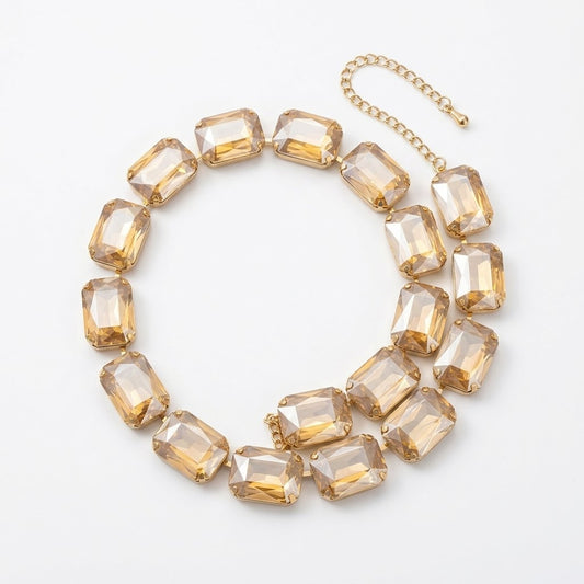 Suzanne, XL faceted glass choker necklace – view 5 – Fïve Paris